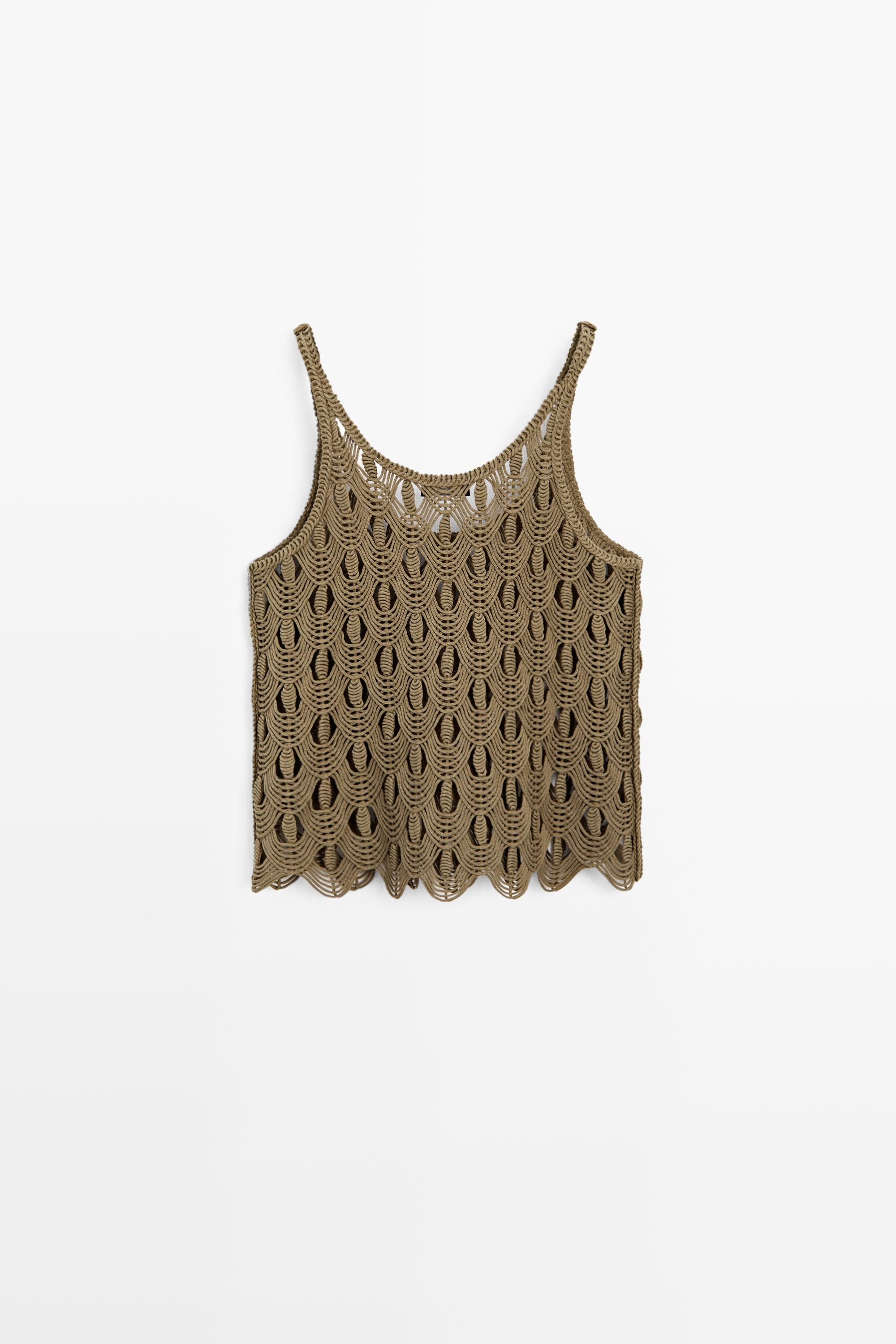 Top à bretelles détail crochet